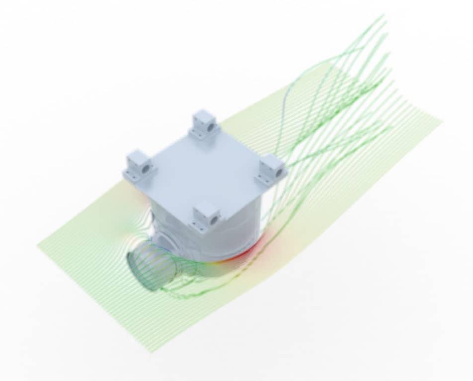 AirShaper CFD Analysis of the Camera Pod - 3D Streamlines